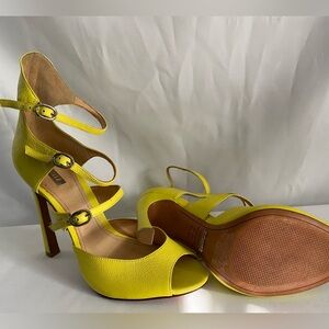 Schutz Lunah Green  Strappy Stiletto Heel